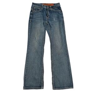 Rock & Roll Denim Cowboy Wide Leg Distressed Jeans Size 14 Women’s